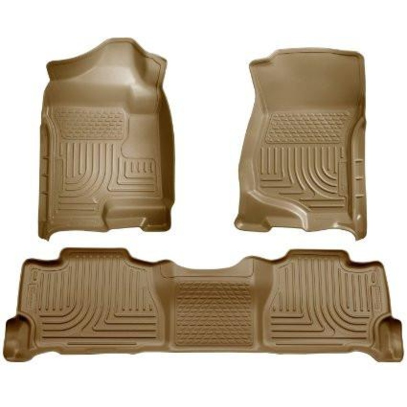 2007-2013 GM Escalade ESV/Avalanche/Suburban WeatherBeater Tan Front/2nd Row Floor Liners by Husky Liners (98263)