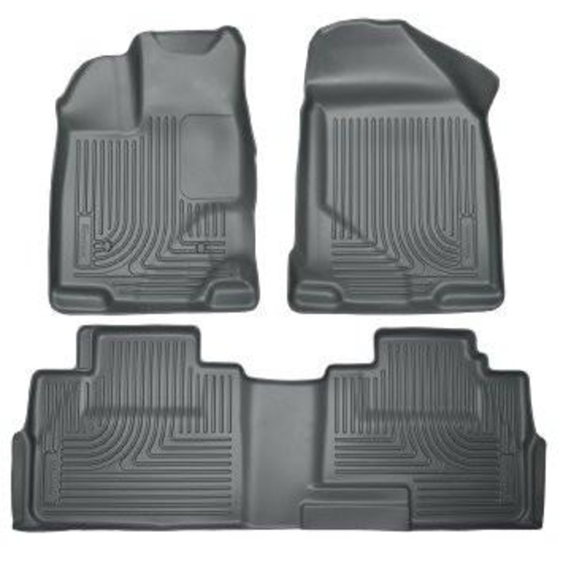 2014 Hyundai Tucson w/Retain Hooks WeatherBeater Combo Front & 2nd Row Black Floor Liners by Husky Liners (99831)