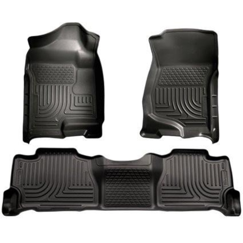 2007-2013 GM Escalade ESV/Avalanche/Suburban WeatherBeater Black Front/2nd Row Floor Liners by Husky Liners (98261)