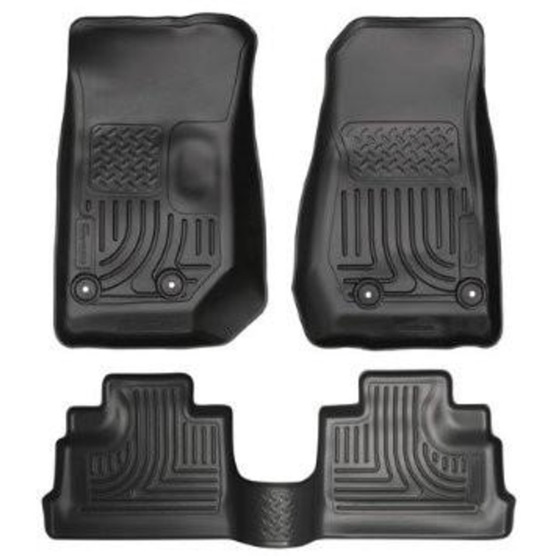 2011-2012 Jeep Wrangler Unlimited (4 Door) WeatherBeater 2nd Row Black Floor Liners by Husky Liners (19021)
