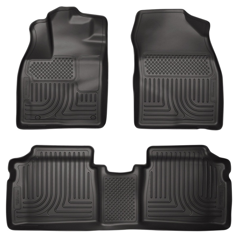 2012 Toyota Prius (PlugIn Models ONLY) WeatherBeater Front & 2nd Seat Black Floor Liners by Husky Liners (98931)
