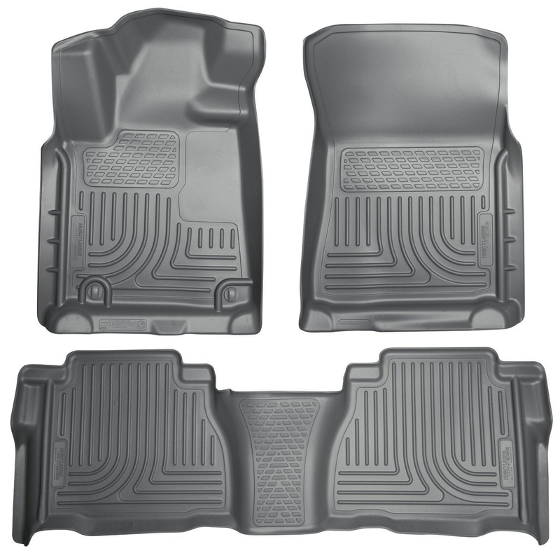 2012 Toyota Tundra Double/CrewMax Cab WeatherBeater Combo Gray Floor Liners by Husky Liners (98582)