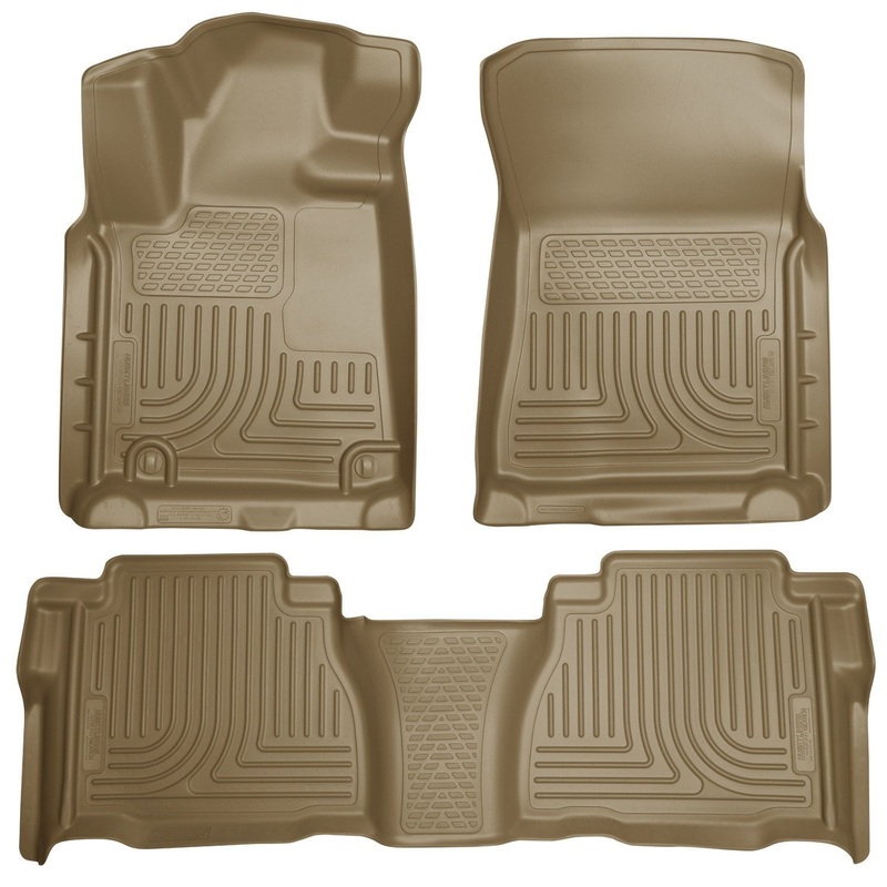 2012 Toyota Tundra Double/CrewMax Cab WeatherBeater Combo Tan Floor Liners by Husky Liners (98583)