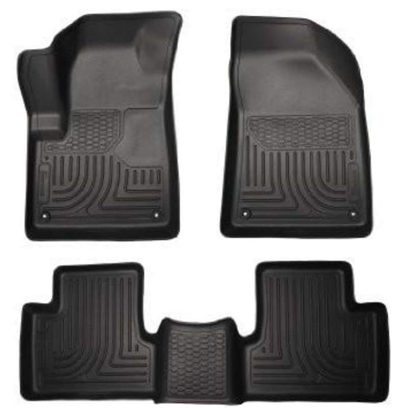 2014 Jeep Cherokee WeatherBeater Black Front and Second Seat Floor Liners by Husky Liners (99031)
