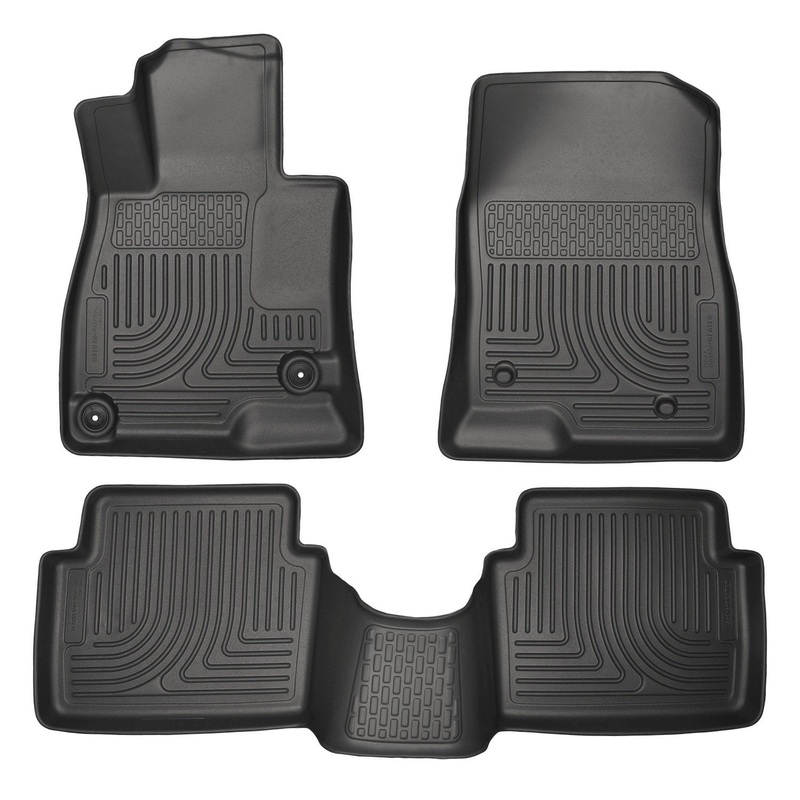 2014 Mazda 3 WeatherBeater Hatch&Sedan Front & Second Row Black Floor Liners by Husky Liners (98651)