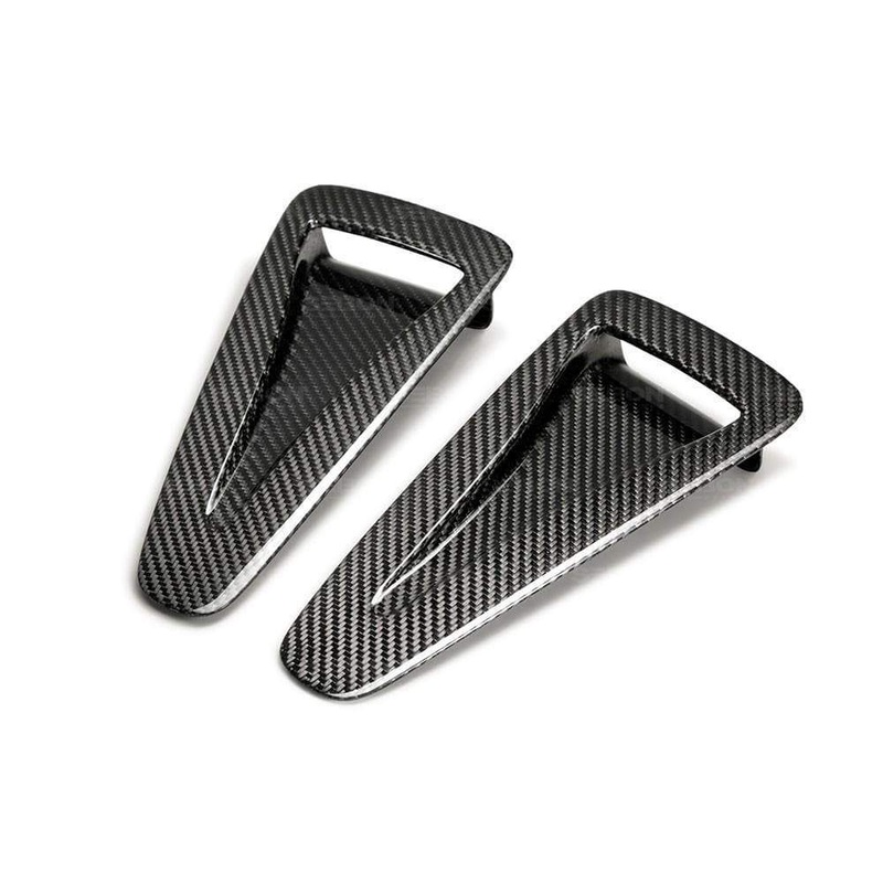 Seibon OEM-Style Carbon Fiber Hood Scoops (Pair) | 2009-2018 Nissan GT-R R35 (AD0910NSGTR-OE)