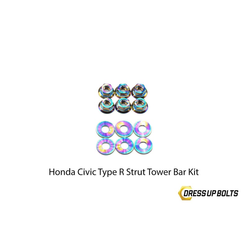 Dress Up Bolts Titanium Dress Up Bolt Strut Tower Bar Kit | 2017-2021 Honda Civic Type-R (HON-039)