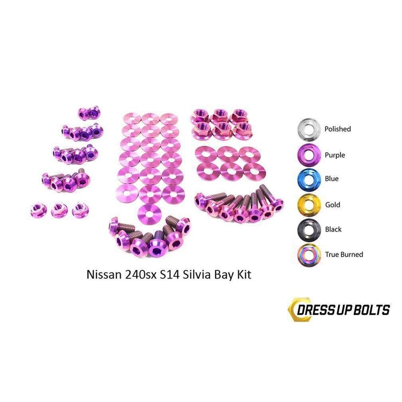 Dress Up Bolts Titanium Engine Bay Kit | 1995-1998 Nissan 240sx S14 (NIS-046-Ti)