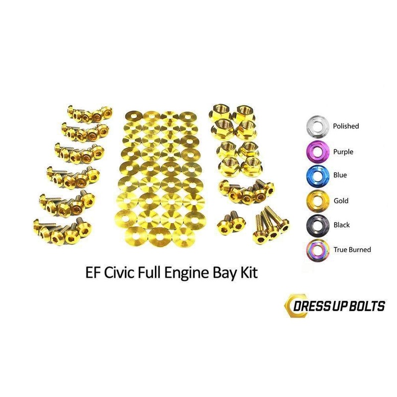 Dress Up Bolts Titanium Full Engine Bay Kit | 1988-1991 Honda Civic EF (HON-030-Ti)