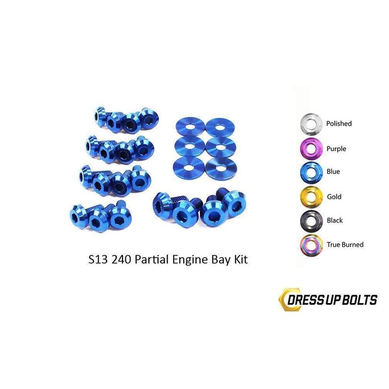 Dress Up Bolts Titanium Partial Engine Bay Kit | 1989-1995 Nissan 240sx S13 (NIS-045-Ti)