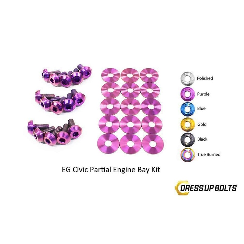 Dress Up Bolts Titanium Partial Engine Bay Kit | 1992-1995 Honda Civic EG (HON-022-Ti)