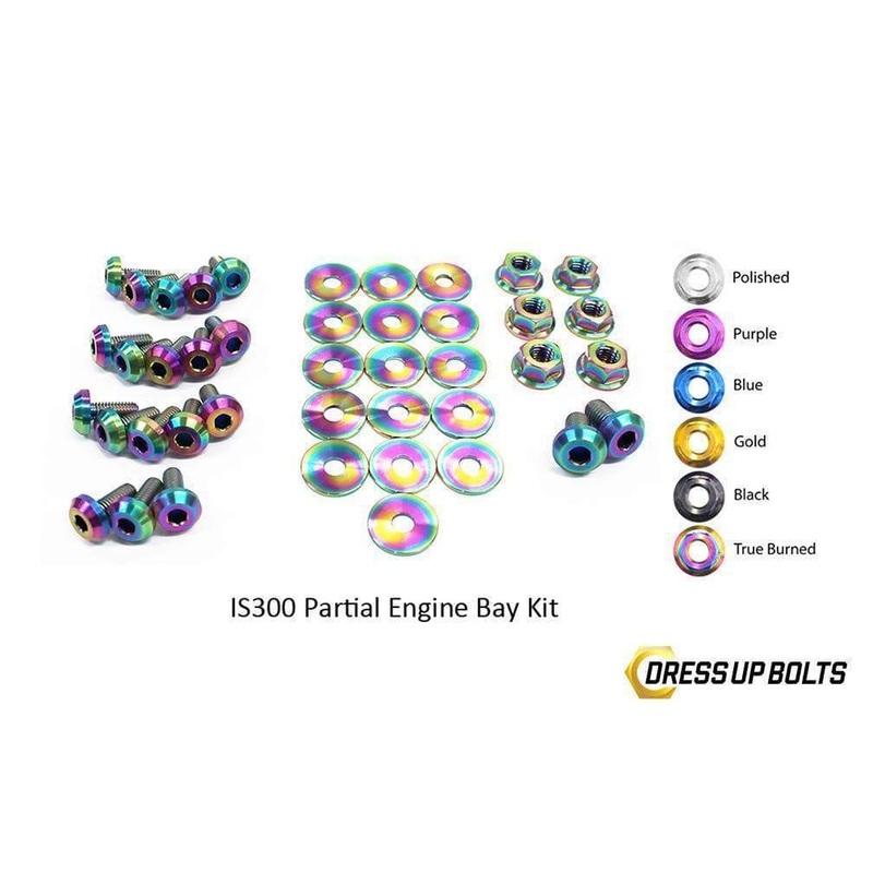 Dress Up Bolts Titanium Partial Engine Bay Kit | 1998-2005 Lexus IS300 SXE/JCE/GXE (TOY-004-Ti)