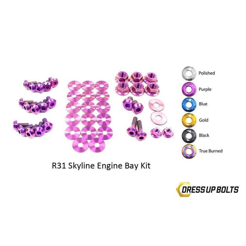 Dress Up Bolts Titanium Engine Bay Kit | 1986-1988 Nissan Skyline R31 (NIS-040-Ti)
