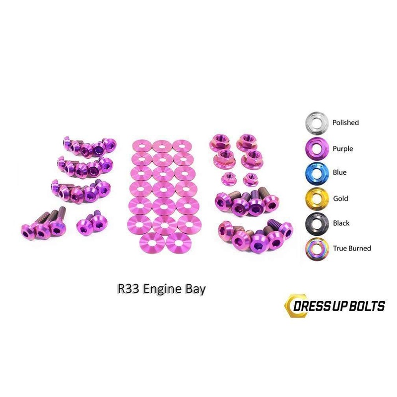Dress Up Bolts Titanium Engine Bay Kit | 1993-1998 Nissan sKyline R33 (NIS-025-Ti)