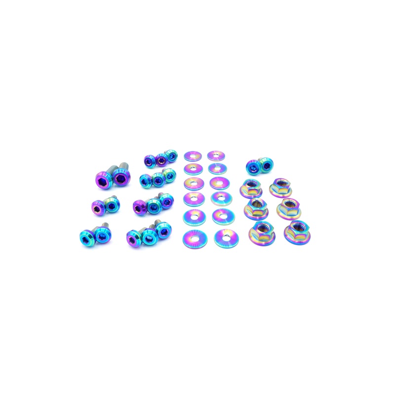 Dress Up Bolts Titanium Partial Engine Bay Kit | 2003-2005 Mitsubishi Evo 8 (MIT-001-Ti)