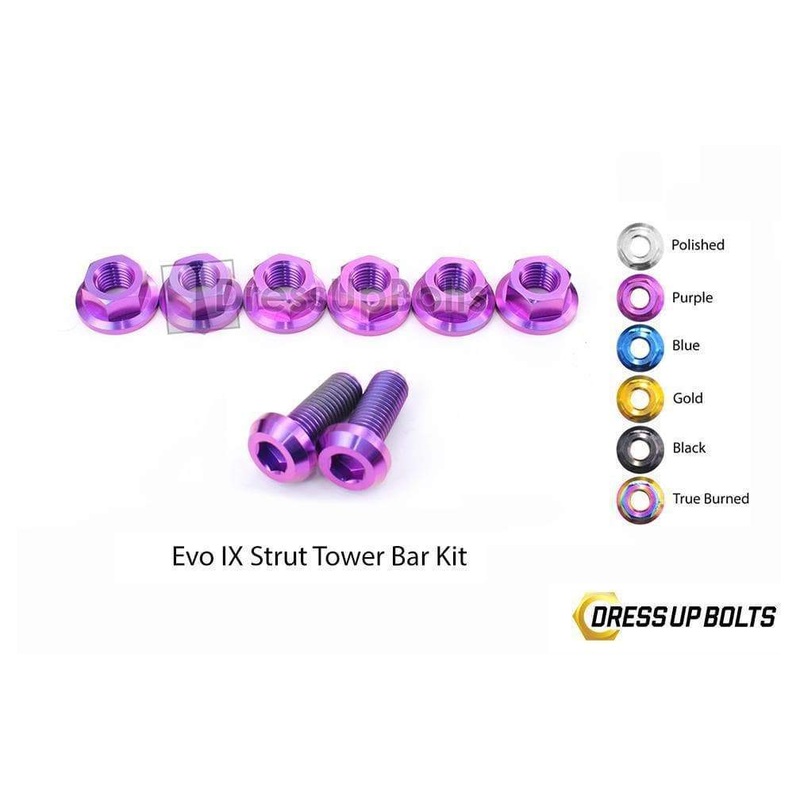 Dress Up Bolts Titanium Strut Tower Bar Kit | 2006 Mitsubishi Evo 9 (MIT-012-Ti)