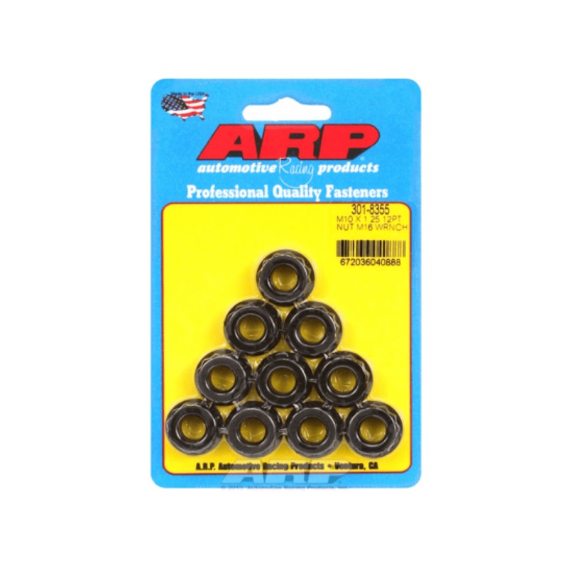 ARP M10 x 1.25 16mm 12pt Nut Kit (Set of 10) (301-8355)