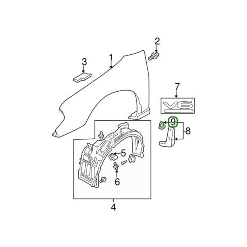 Mitsubishi OEM 63974B Side Skirt Clip | 2001-2006 Mitsubishi Evo 7/8/9 (MB361578)