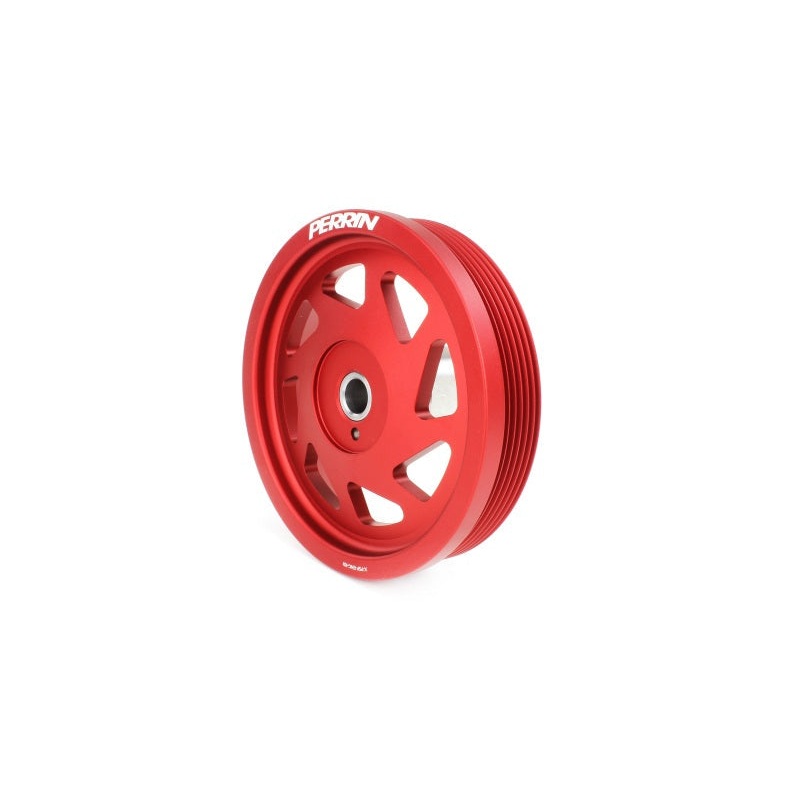Perrin Lightweight Crank Pulley - Red | 2019-2021 Subaru WRX (PSP-ENG-104RD)