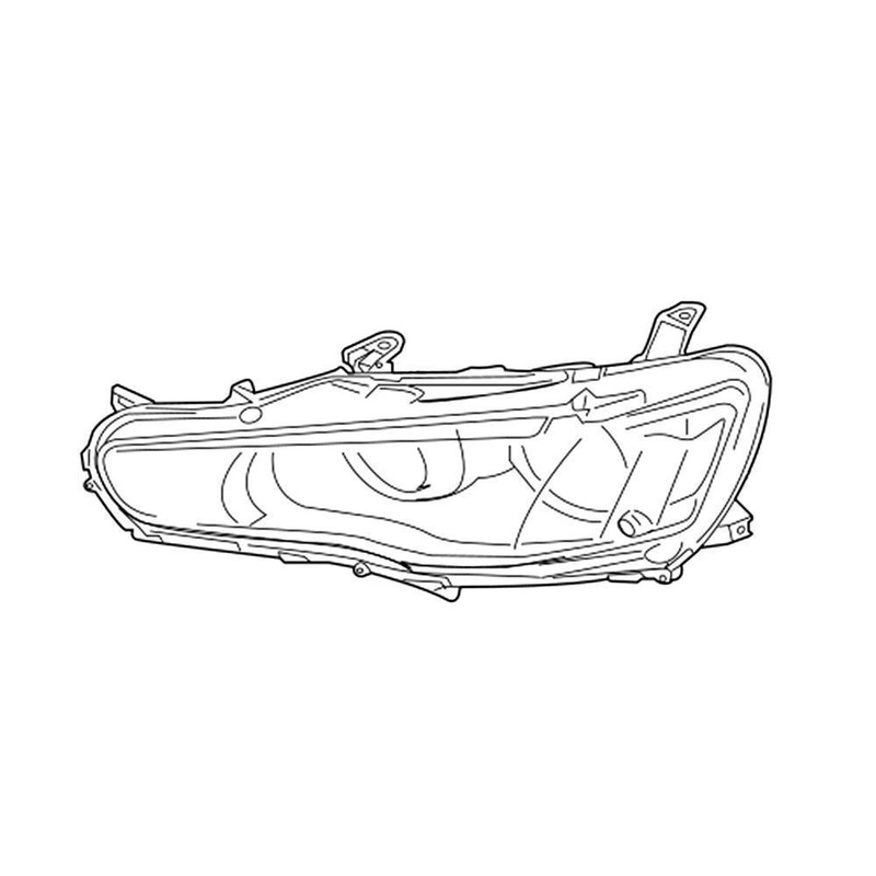OEM Mitsubishi Halogen Headlight Assembly (w/ LED) | 2009-2015 Mitsubishi Evo X