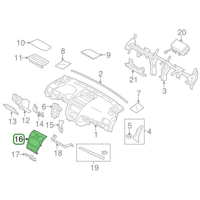Subaru OEM Center AC Vent Trim | 2016-2018 Subaru WRX (66065FJ030)