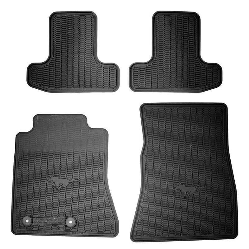 Ford OEM Black Rubber Floor Mat Set | 2015-2019 Ford Mustang (FR3Z-6313300-BA)