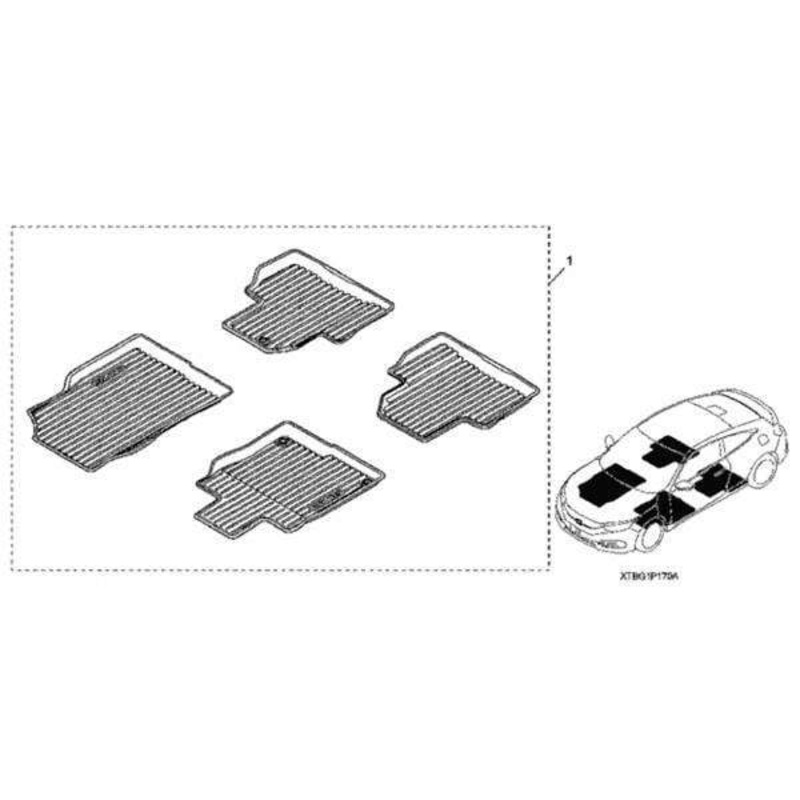 Honda OEM All Season Floor Mat Set | 2016-2021 Honda Civic Coupe (08P17-TBG-300A)