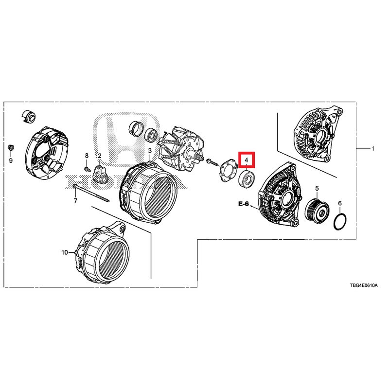 Honda OEM Alternator Front Bearing | 2016-2021 Honda Civic 1.5T/Si (31112-5X6-J01)