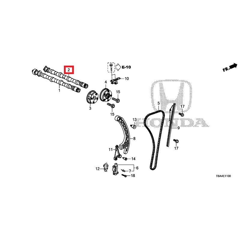 Honda OEM Exhaust Camshaft | 2016-2021 Honda Civic 1.5T/Si (14120-5AA-A00)