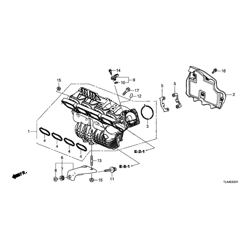 Honda OEM Intake Manifold Gasket A | 2013-2022 Honda Accord / 2016-2022 Honda Civic LX & Sport 2.0 (17115-5A2-A01)