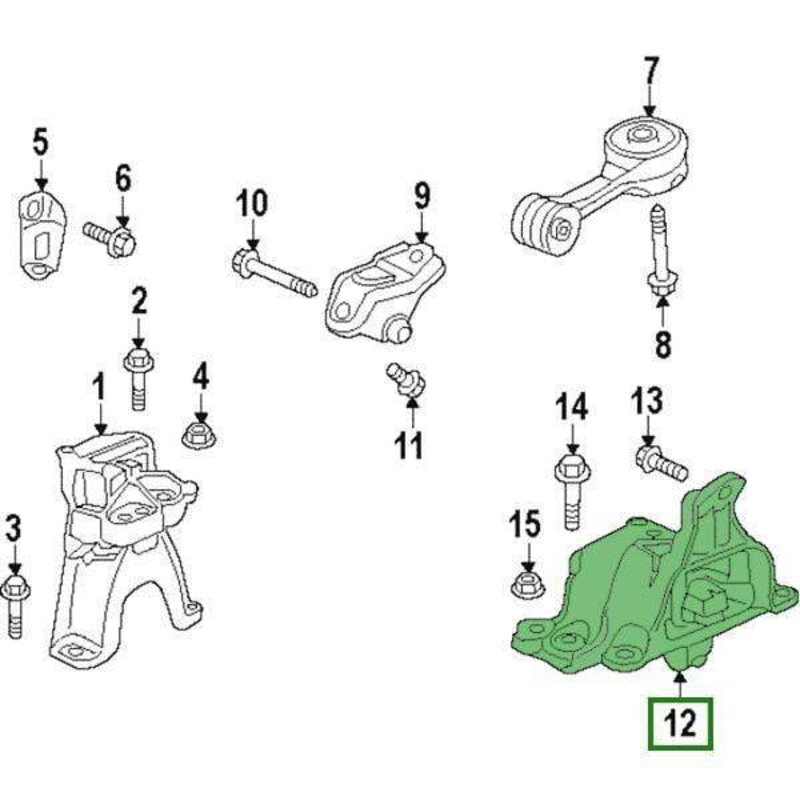 Honda OEM Manual Transmission Mount | 2016-2021 Honda Civic 1.5T/Si 6MT (50850-TBC-A01)