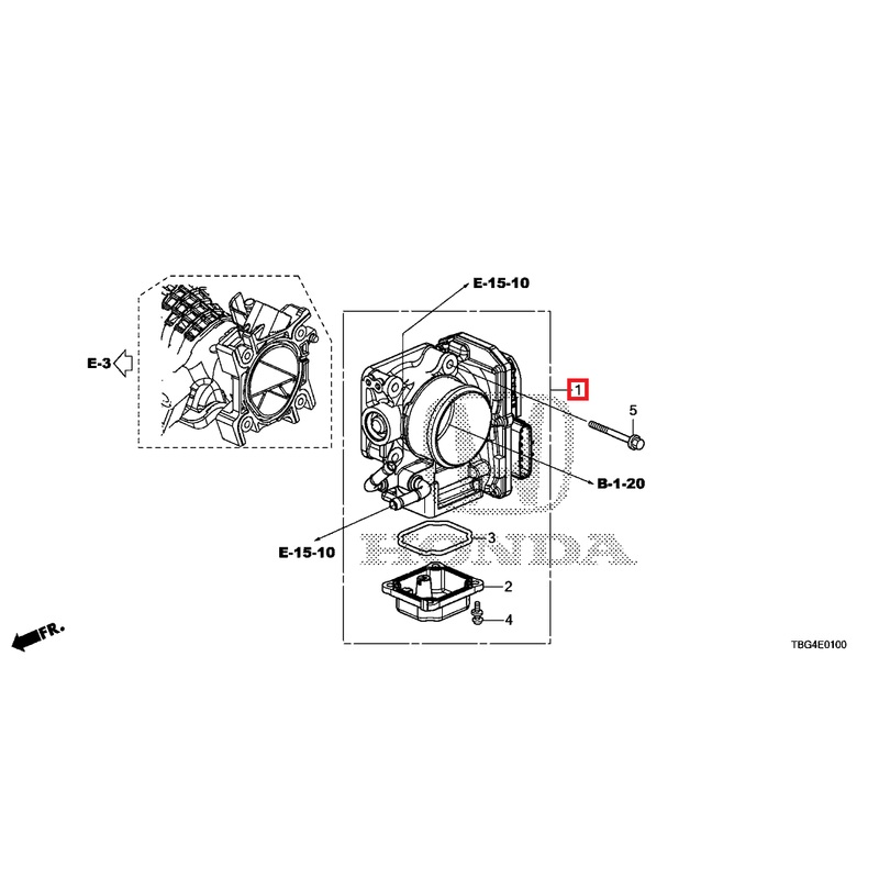 Honda OEM Throttle Body | 2016-2021 Honda Civic 1.5T/Si & 18-19 Accord 1.5T (16400-59B-003)