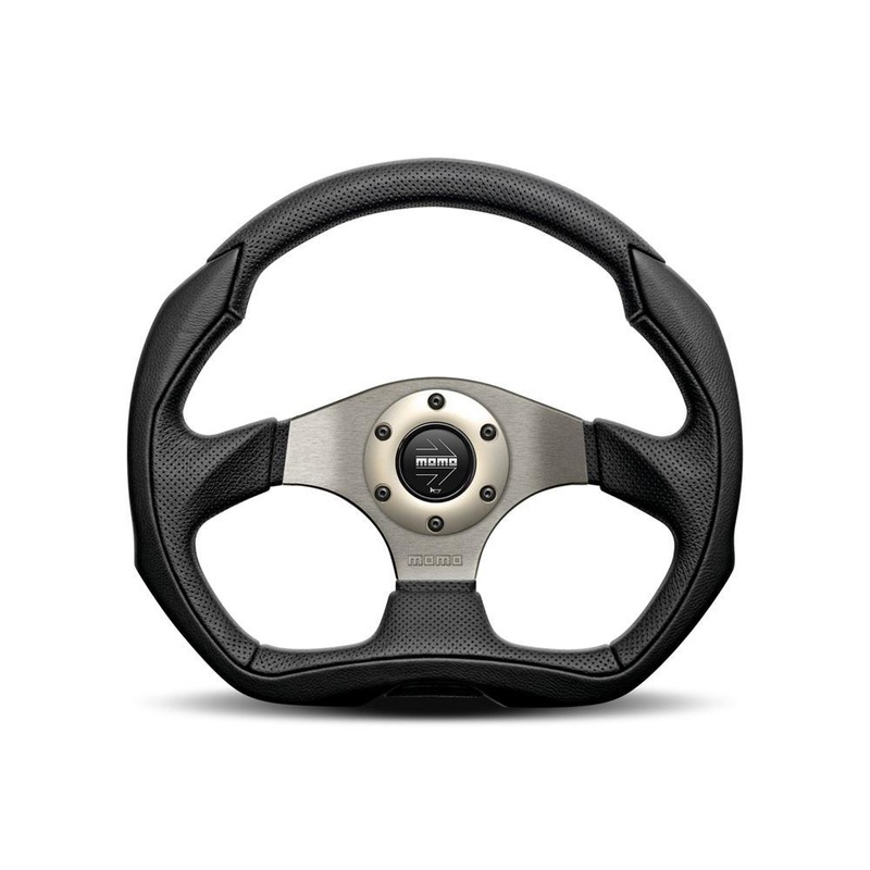 MOMO Eagle 350mm Black Leather Steering Wheel (EAG35BK0S)