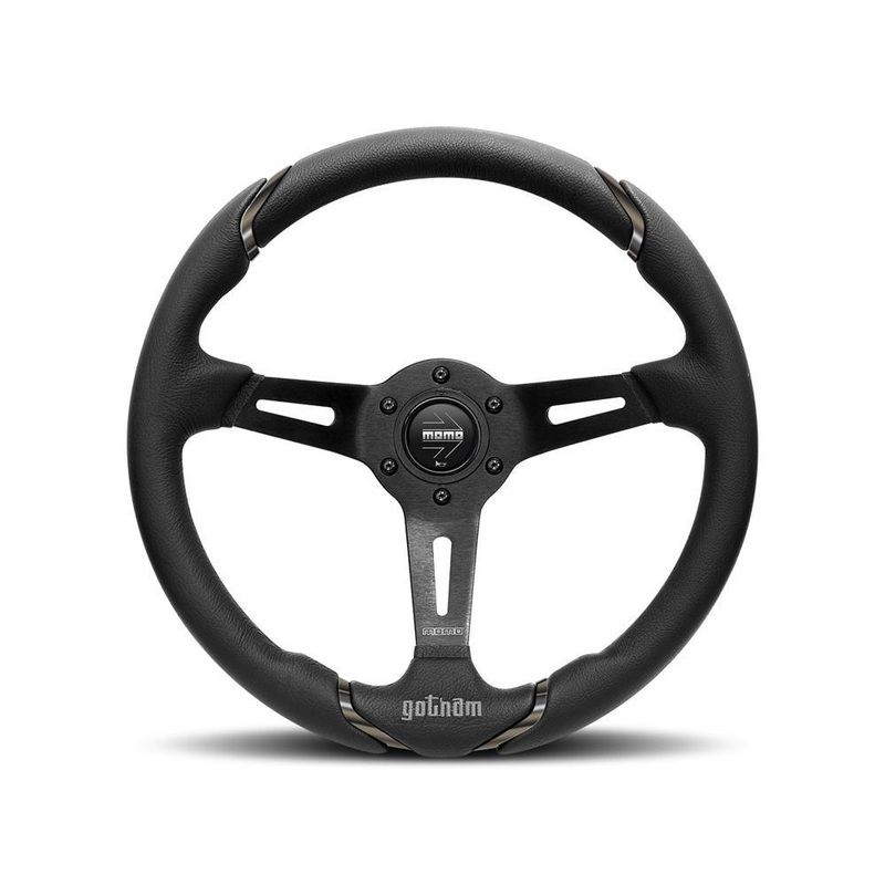 MOMO Gotham 350mm Black Leather Steering Wheel (GOT35BK0B)