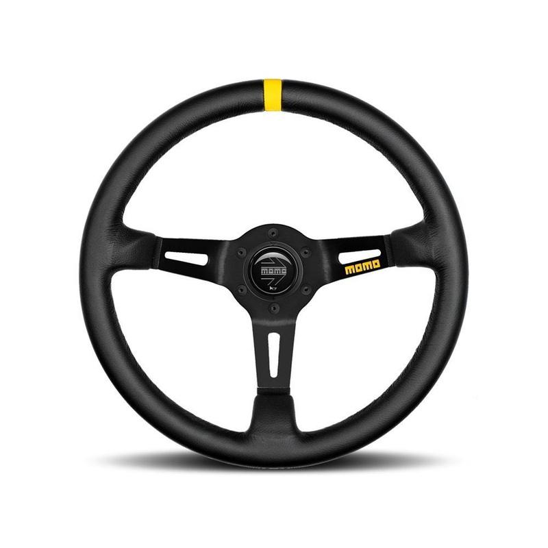 MOMO MOD.08 350mm Black Leather Steering Wheel (R1908/35L)