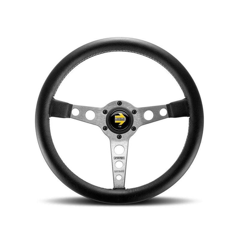 MOMO Prototipo 350mm Black Leather Steering Wheel (PRO35BK)