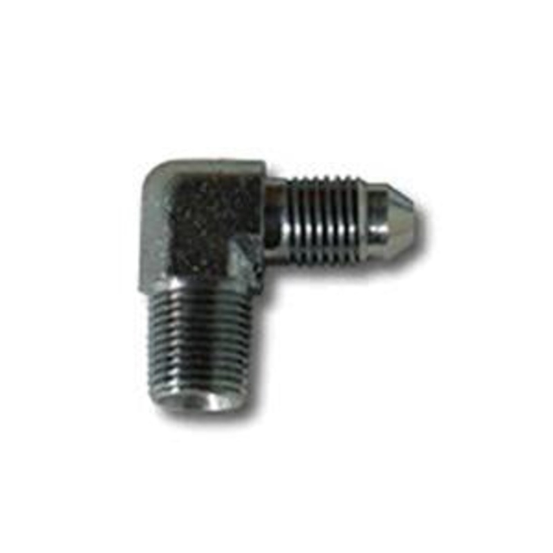 Techna-Fit Steel -4AN 90 Degree to 1/8" NPT Male Turbo Oil Fitting (782204-TURBO)