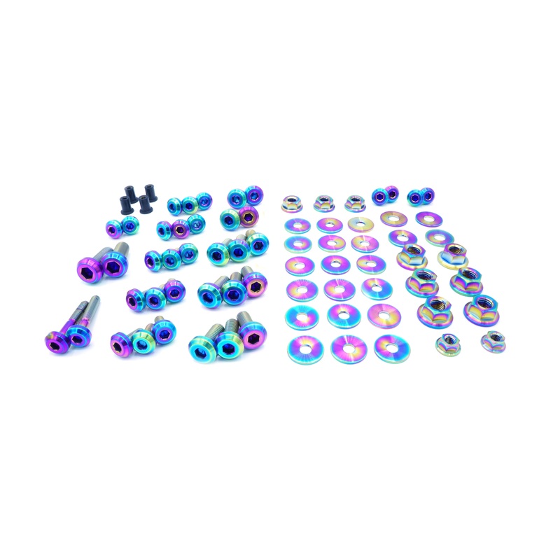 Dress Up Bolts Stage 2 Titanium Engine Bay Kit | 2003-2005 Mitsubishi Evo 8 (MIT-003-Ti)