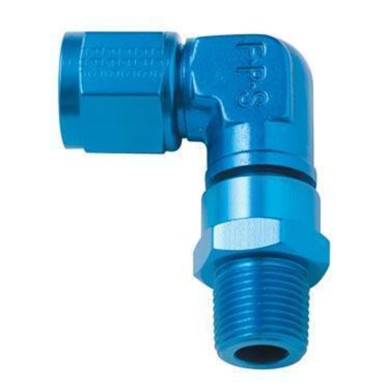Fragola -12AN Female to 1/2" NPT Male 90 Degree Swivel Fitting (499413)