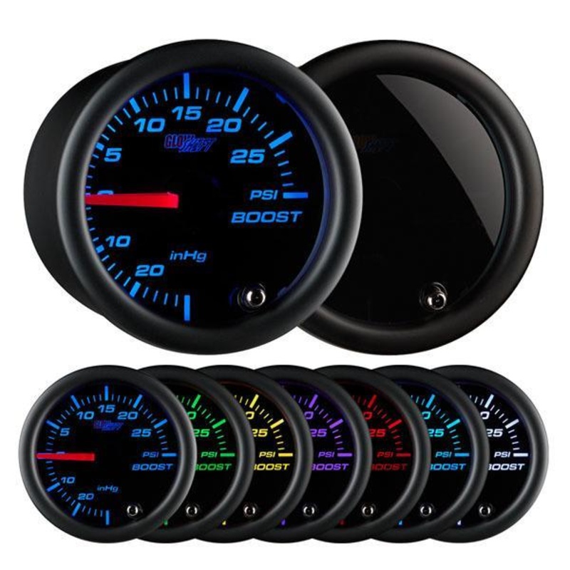GlowShift Tinted 7 Color 30PSI Boost/Vacuum Gauge (GS-T701)