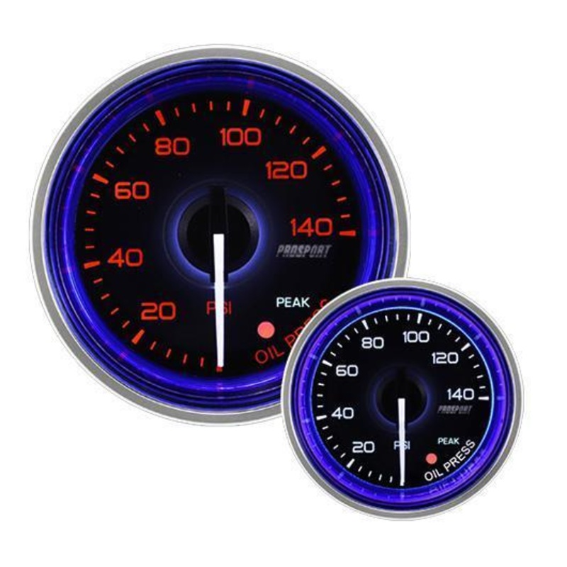 Prosport Crystal Blue 52mm Oil Pressure Gauge (216CLSNWAOPU-R.PSI)