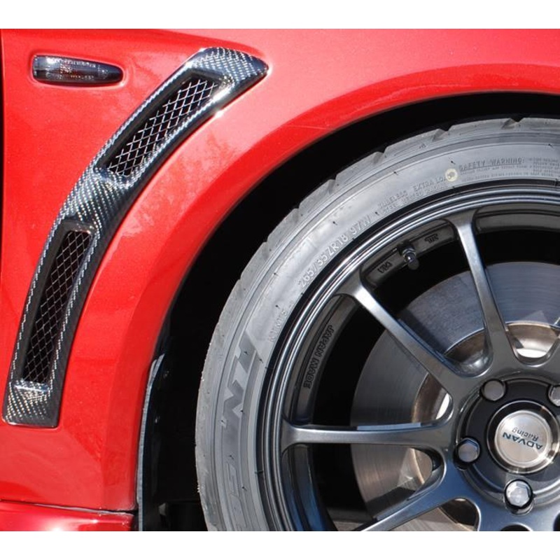 Rexpeed V-Style Carbon Fender Vents | 2008-2015 Mitsubishi Evo X (R102)