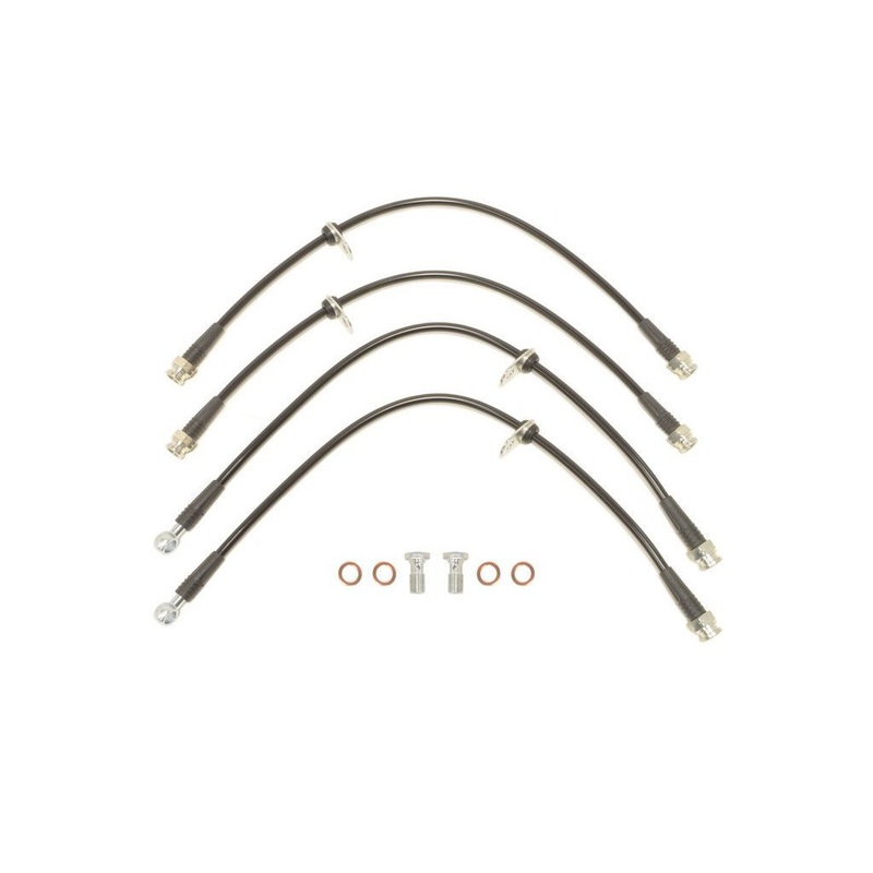 STM Braided Stainless Steel Brake Lines | 2008-2015 Mitsubishi Evo X (STM-BL-MIT-1025BLK)
