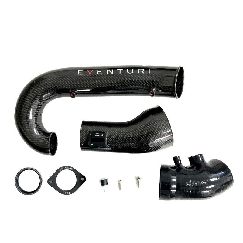 Eventuri Turbo Inlet Crossover Tube w/ V2 MAF | 2017-2021 Honda Civic Type R (EVE-FK8V2-CF-CHG)