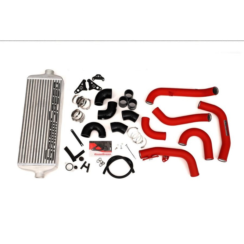GrimmSpeed Front Mount Intercooler System Kit w/ Red Piping | 2015-2021 Subaru STI (090236)