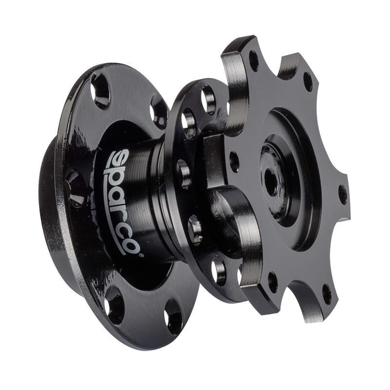 Sparco Black Aluminum Zero Play Quick Disconnect Steering Wheel Hub (015R98TU)