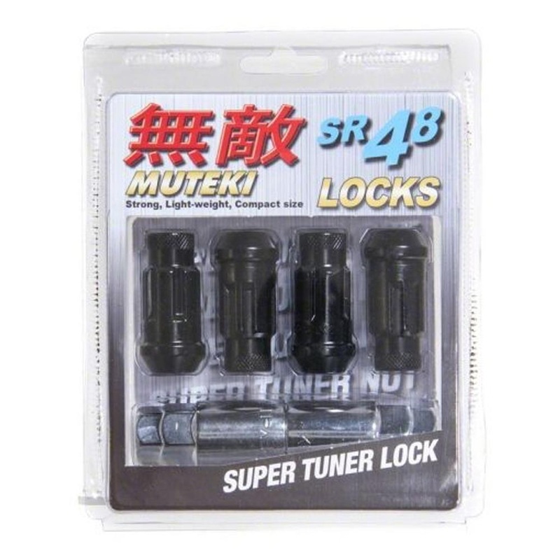 Muteki 12mm x 1.5mm SR48 Wheel Lock Set - Black (32902B)