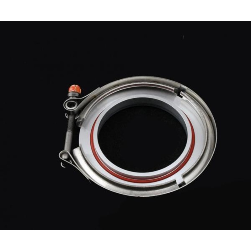 Precision Turbo Compressor Cover Discharge Flange & Clamp Set - Mild Steel (074-3044)