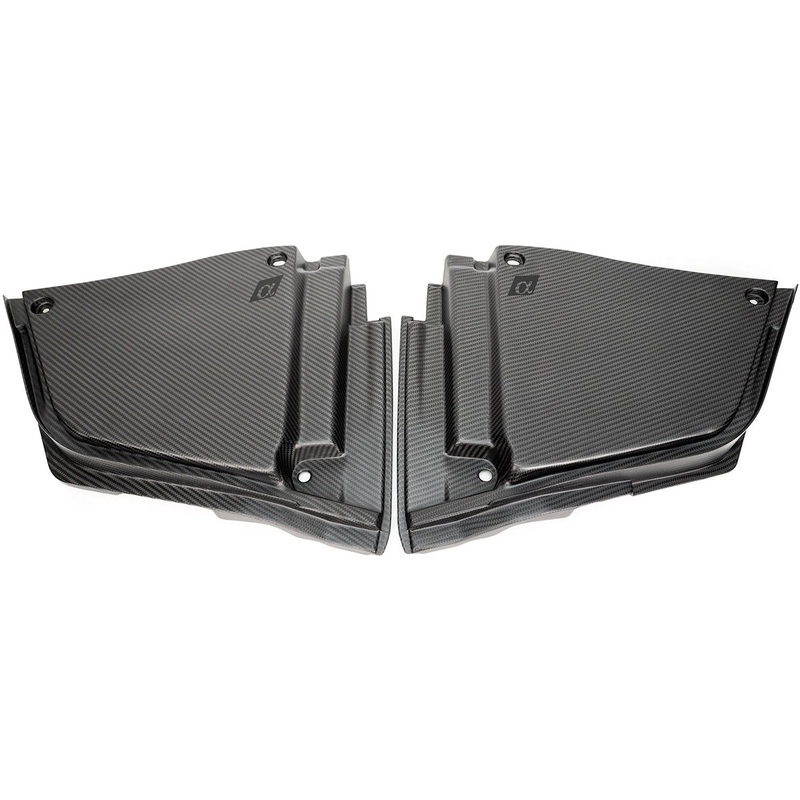 AMS Red Alpha Matte Carbon Rear Engine Bay Covers | 2016-2023 Infiniti Q50/Q60 3.0T (ALP.28.06.0003-1)