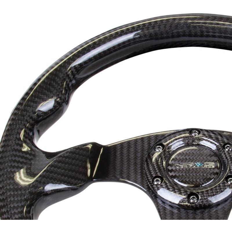 NRG Flat Bottom Carbon Fiber Steering Wheel - 320mm (ST-009CF/BK)